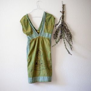 Boho green Buddha dress